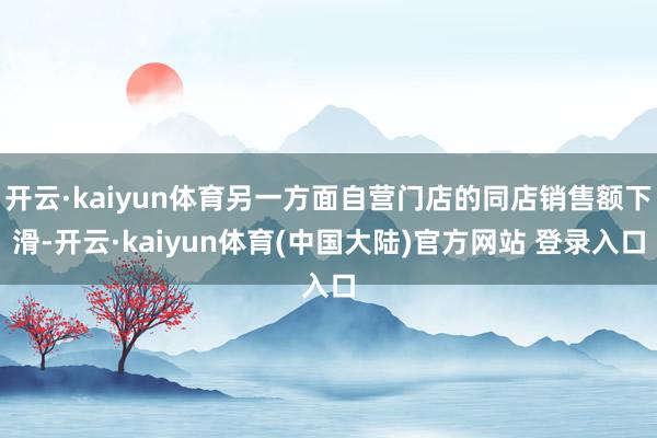 开云·kaiyun体育另一方面自营门店的同店销售额下滑-开云·kaiyun体育(中国大陆)官方网站 登录入口